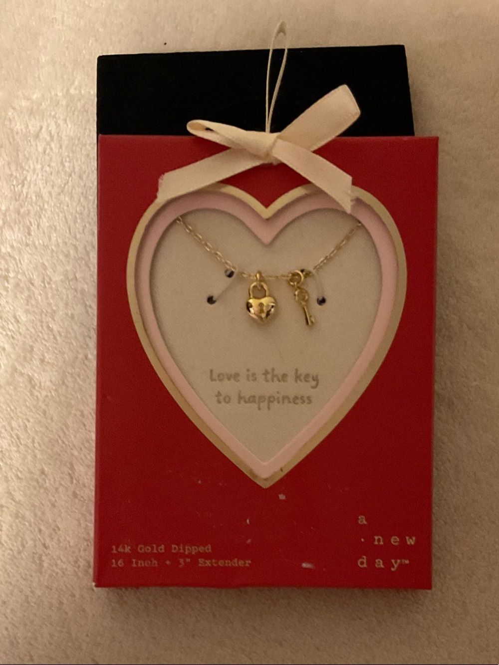 a new day Gold Heart Lock & Key Pendant Necklace - Gold